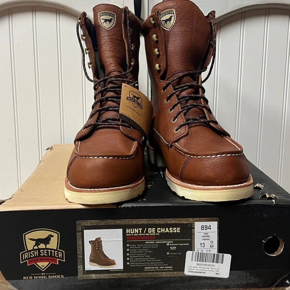 Red Wing Irish Setter 894 Wingshooter Moc Toe Boots 13D NWT New